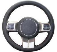 QQLADY Couvre Volant Voiture pour Jeep Wrangler 2011 2012 2013 2014 2015 2016 2017, Couvre Volant de Bricolage en Cuir, Respirant Anti-dérapant Protection de Volant en Cuir DIY Cousue à La Main