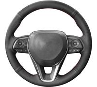 QQLADY Couvre Volant Voiture pour Toyota Camry 2019 2020 2021 2022, Couvre Volant de Bricolage en Cuir, Respirant Anti-dérapant Protection de Volant en Cuir DIY Cousue à La Main,A Blackline