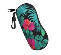 QQLADY Étui souple avec clip pour lunettes de soleil pour homme et femme Motif fleurs, Hibiscus hawaïen., taille unique