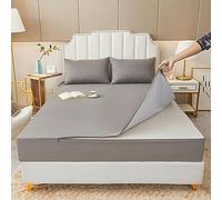 QQLADY Housse de Matelas imperméable avec Fermeture éclair, Drap-Housse Tout Compris sur Six côtés, pour lit Queen et King