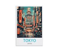 QQLADY Impression sur toile vintage Tokyo Japon - Décoration murale pour salon, chambre à coucher - 30 x 45 cm