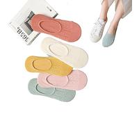 QQLADY Lot de 5 paires de chaussettes invisibles antidérapantes pour femme Taille 37-42