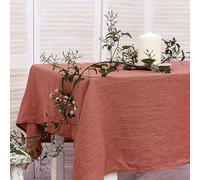 QQLADY Nappe en Tissu Naturel de Couverture de Table de Couleur Unie en Lin Pur pour la décoration de Table de Vacances de fête de Salle à Manger de Cuisine