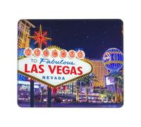 QQLADY Tapis de souris Las Vegas Night City avec base en caoutchouc antidérapant et imperméable avec bords cousus pour bureau, souris sans fil, tapis de souris de jeu pour ordinateur, ordinateur