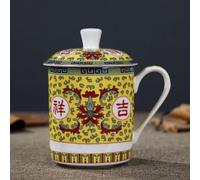 QQLADY Tasse à thé en Porcelaine Bleue et Blanche avec Couvercle, Tasse en céramique pour la Maison, Tasse personnelle pour Le Bureau