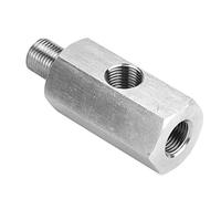 Qqmora Adaptateur de Manomètre D', té en Acier Inoxydable Durable pour le Remplacement du Capteur de Pression D', 1/8 Pouces NPT et BSPP, 2 Unités