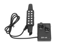 Qqmora Amplificateur de Micro de Guitare avec 12 Trous Sonores, Contrôle du Son Exceptionnel pour Les Amateurs de Musique Acoustique, Noir