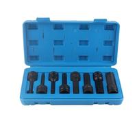 Qqmora Bit HEX Bit Set Professional 8pcs 1/2 Pouces Drive ALLEN HEX BITS MOTS SOCKES POUR RATCHET IMPACT BRISHER GUIN POWER BAR CHROME MOLYBDENUM ACTEUR BLUE BLEU H5 H6 H8 H12 H14 H17
