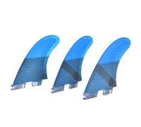 Qqmora Bleu Ensemble D'ailerons de Planche de Surf 3 Pièces Aileron de Queue Flexible élégant en Fibre de Verre pour L'Aventure de Planche de Surf