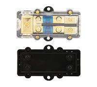 Qqmora Bloc de Distribution D'énergie 60A, Séparateur Audio de Voiture Résistant à la Chaleur pour Amplificateur Stéréo Automatique 1 Sortie 2 Pouces ABS en Métal Durable