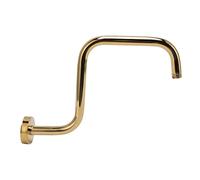 Qqmora Bras D'extension de Pomme de Douche doré, Design en Forme de S, Bras de Douche Haut pour Personnes de Grande Taille, Acier Inoxydable, 1 unité