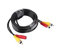 Qqmora Câble D'alimentation Vidéo pour Caméra Analogique de Surveillance de Voiture DC, Durable, Stable, Plug and Play pour L'ingénierie de Surveillance et le Système de sécurité, 1 Pièce, 20 M,