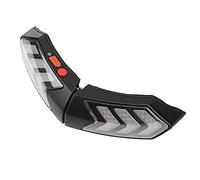 Qqmora Casque sans Fil LED Lumière de sécurité Clignotant Avertissement Barre Lumineuse de Freinage Universel adapté à Toutes Les Motos ABS Noir