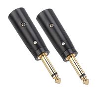 Qqmora Ensemble D'adaptateurs Mono Plaqués or, Prise de Convertisseur Audio D'interface XLR Durable pour Mélangeurs et Configuration de Micro, 2 Pièces, Alliage de Zinc, 3,3" X 0,7"