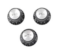 Qqmora Ensemble de Boutons de Commande de Guitare, 3 Pièces, Boutons de tonalité de Volume ABS Durables pour un Remplacement Pratique des Accessoires D'instruments (Noir)