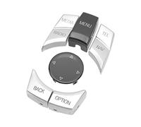 Qqmora Ensemble de Boutons de Commande Multimédia de Voiture, Conception Tactile Exquise, Opération Facile pour Série E, 6 Pièces (Argent électrolytique)