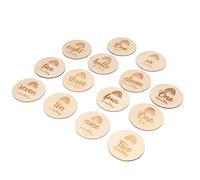 Qqmora Ensemble de Disques en Bois, 14 Pièces, Cercles Artisanaux Naturels | Matériau naturel et sans poison, finition brillante, polyvalent pour l\'artisanat