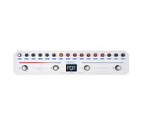 Qqmora FLAMMA Bass Pédale Multi-effets Portable 20 Ampères/modèles CAB Rechargeables pour Musiciens en Déplacement Blanc