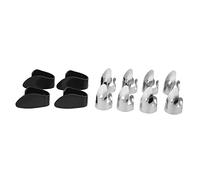 Qqmora Jeu de Médiators de Guitare, 12 Pièces, Médiator de Protection du Pouce Durable pour Débutants et Professionnels, Noir Argent