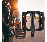 Qqmora Jeu de Pédales de Vélo Noires avec Caractéristiques Antidérapantes Spéciales pour Une stabilité Améliorée, Alliage D'aluminium, 2 Pièces, Idéal pour Le Cyclisme en Montagne, Env.11,2x9x2,5cm