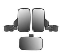 Qqmora Kit combiné de Rétroviseurs Latéraux Centraux Latéraux UTV ATV pour Rhino, Ensemble de Rétroviseurs de Moto à Réglage Facile de L'angle, Alliage ABS CNC Noir