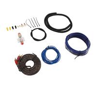 Qqmora Kit de Câblage D'amplificateur de Voiture, Ensemble de Câbles D'alimentation de qualité Supérieure avec Accessoires pour Haut-parleurs de Voiture, Caissons de Basses, Gris, 6 Pièces