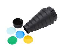 Qqmora Kit Flash Snoot, Conception Conique pour la Photographie | Construction métallique durable, 5 gels de couleur pour les effets, parfait pour la monture