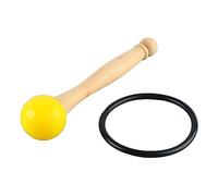 Qqmora Maillet pour Bol Chantant, Bâton de Percussion en Bois et Caoutchouc Durable, Son Clair pour Bols Chantants en Cristal, 1 Pièce (Jaune)