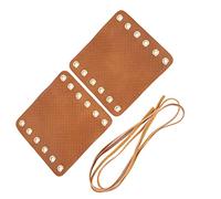 Qqmora Motor Hand Couvre Couvre-Fibre Simulate en Cuir Anti Slip Retro Universal Growbar Grip Wrap pour la Plupart des Motos Motorbikes (Brun)