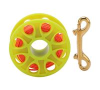 Qqmora Moulinet de Plongée Sous-marine de 30M avec Fil Orange Fluorescent pour un Enroulement et des Manœuvres Faciles dans les Activités de Plongée en Eau Froide (Jaune)
