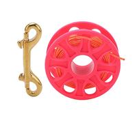 Qqmora Moulinet de Plongée Sous-marine de 30M avec Fil Orange Fluorescent pour un Enroulement et des Manœuvres Faciles dans les Activités de Plongée en Eau Froide (Rose)