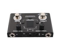 Qqmora Pédale de Boucle de Batterie, Temps D'enregistrement de 11 Minutes, Pédale D'effet de Boucle de Phrase en Métal avec Accordeur, pour les Amateurs de Musique, Métal/noir/4,72x2,36x1,97"