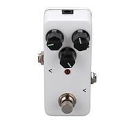Qqmora Pédale D'effet de Guitare, Mini BOOSTER Réglable pour Musiciens, Design en Métal Durable et Blanc