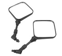 Qqmora Rétroviseurs Carrés de Moto, Grand Angle de Vision Réglable à 360 Degrés, Rétroviseurs Latéraux Universels pour Vélo de Rue Pliable, VTT, Coque en ABS Durable, Tige en Fer,