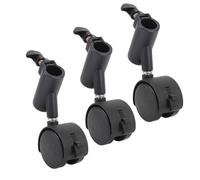Qqmora Roues de Support de Lumière avec Frein, roulettes de Trépied Silencieuses et Rotatives à 360 ° Durables pour la Photographie en Direct, Ensemble de 3 Pièces