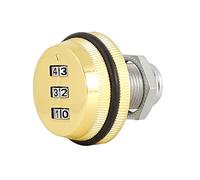 Qqmora Serrure à Came Codée par Mot de Passe, or, 30mm, Serrure à Combinaison Durable à 3 Chiffres pour Armoire de Casier de Boîte aux Lettres