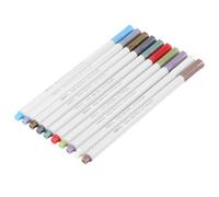 Qqmora Set de Stylos de Couleur Métallique, Poignée Ergonomique, 10 Pièces | Matière plastique souple, polyvalente pour l\'art, couleurs d\'encre vibrantes, adaptée à la maison, au bureau