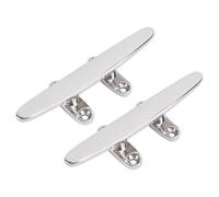 Qqmora Taquet de Bateau en Acier Inoxydable, Robuste, qualité Marine, 6 Pouces, Corde Plate, pour Yacht, Hors-Bord, Cargo, 2 Pièces, Poli 316