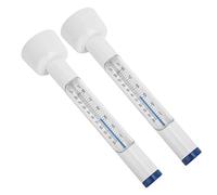 Qqmora Thermomètre de Piscine, Thermomètre à Flotteur Portable et Durable pour des Lectures Précises de la Température de L'eau, 2 Pièces en PVC, Blanc, 7,68 X 1,77 Pouces (Blanche)