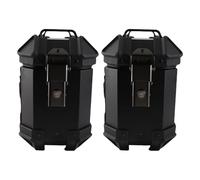 Qqmora Valise Latérale de Moto Universelle en Alliage D'aluminium 18 L, Boîte de Sacoche Rigide Gauche Droite avec Poignée de Verrouillage de Support pour Casque, Bagages, équitation