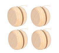 Qqmora Yoyo en Bois, Petite Taille Durable de qualité Supérieure | Ensemble de 4 pièces, surface inachevée, jouet éducatif, design portable