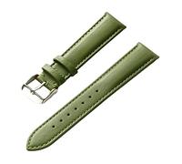 QQNQQ Bracelet de montre, bracelet, universel, 13-22 mm, hommes femmes, tissage simple, cuir véritable, boucle ardillon en acier inoxydable, confortable et respirant(Apple Green,22mm)