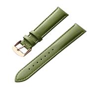 QQNQQ Bracelet de montre, bracelet, universel, 13-22 mm, hommes femmes, tissage simple, cuir véritable, boucle ardillon en acier inoxydable, confortable et respirant(Apple Green Rose,18mm)