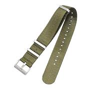 QQNQQ Bracelet de montre, bracelet, universel, 20/22/24 mm, for homme, impression couleur bonbon, toile soyeuse, nylon, militaire Nato, accessoires remplacement(Army Green,20mm)