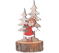 QQNQQ Décorations de Noël, fêtes, Panneaux Table en Bois - Ornements décoratifs rustiques for Jolis Ornements, d'hiver for Un Joyeux(Red)