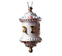 QQNQQ Prière Bouddhiste à Main, Roue de prière tibétaine, 2,36" Pendentif boîte Bouddha Gawu en Argent Artisanat National du Tibet métal ne se décolore Pas Rouille