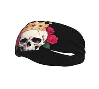 QQOUPP Bandeau de sport décoratif tendance Motif Prince Squelette Noble Imprimé Élastique évacuant l'humidité Convient pour le cyclisme, le yoga, la course à pied