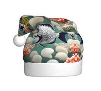 qqoupp Chapeau de Noël à motif poisson tropical blanc pour adulte pour Noël, Halloween, Nouvel An, soldes, promotions