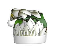 qqoupp Chapeau de Noël Bohème Blanc Motif Lotus pour Adulte pour Noël, Halloween, Nouvel An, Soldes, Promotions