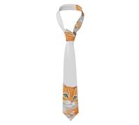 qqoupp Cravate pour homme motif chats orange douce et confortable, ne se déforme pas, résistante à la décoloration, plate et nette